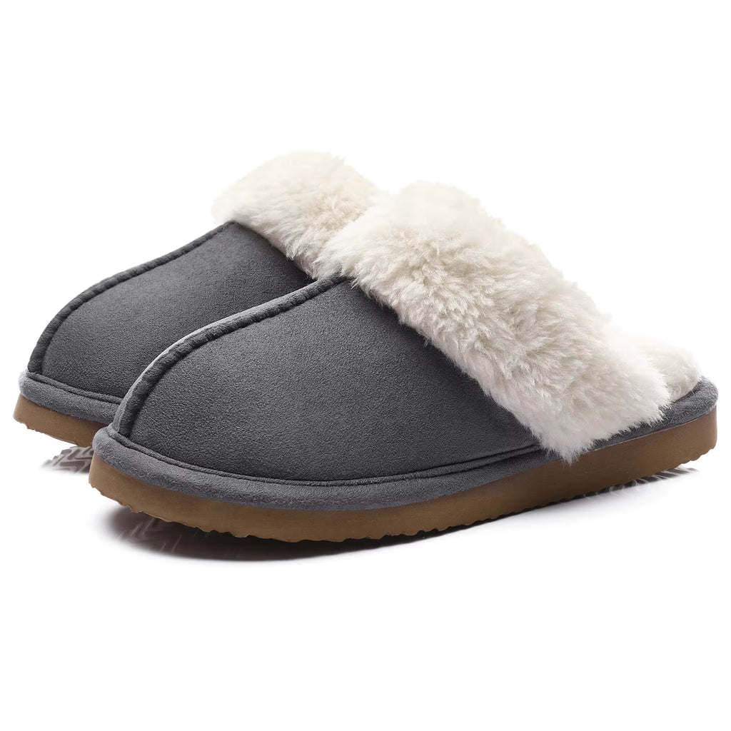 Fluffy Winter Slippers for Women Furry Fuzzy Home Shoes Faux Fur House Plush Slippers Indoor Warm Comfy Mute Flats Slide