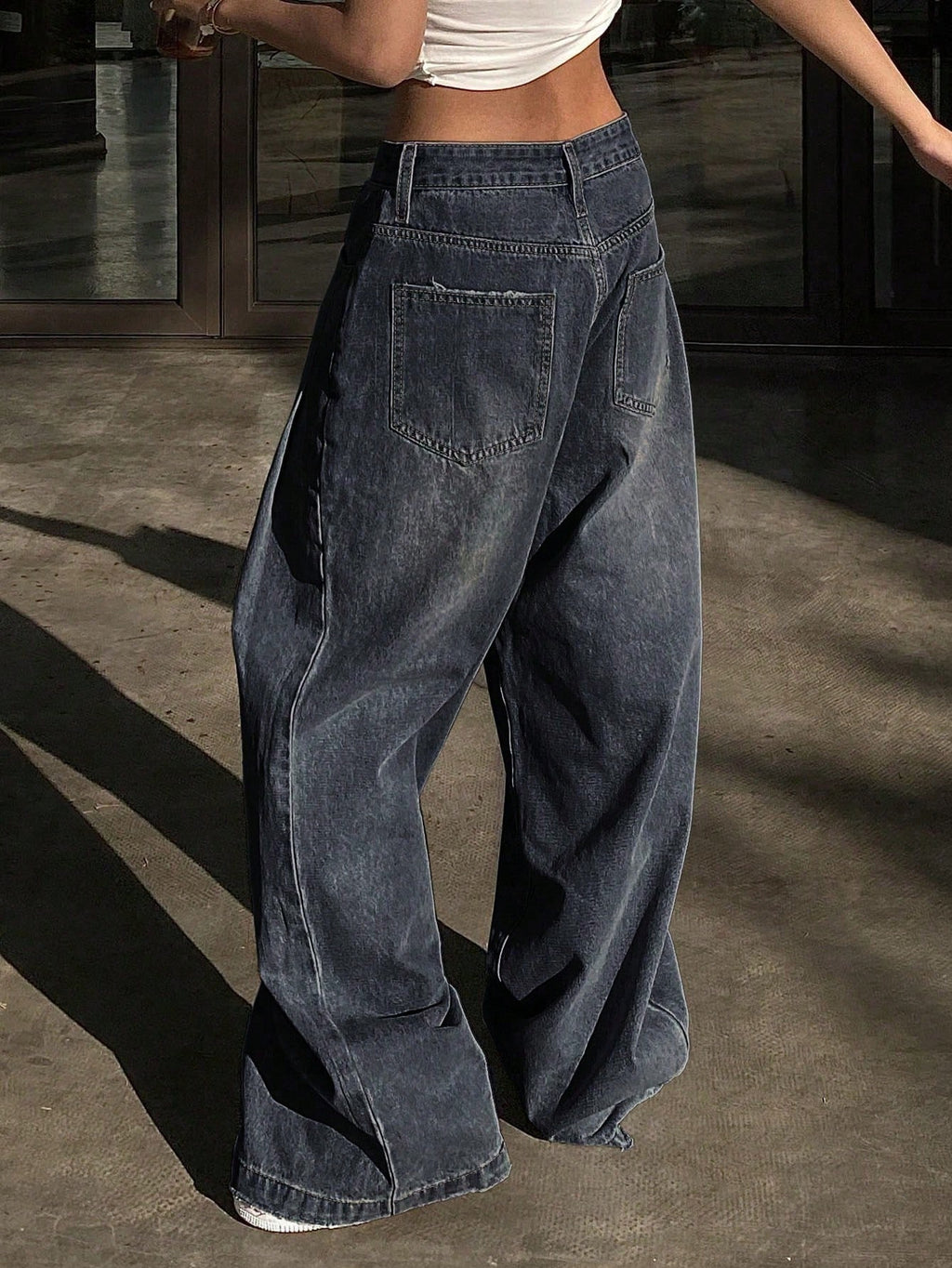 DAZY Women Distressed Wide Leg Jeans,Baggy Jeans,Back to School Clothes