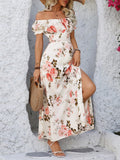 Breezaya Summer Dress, Floral Dress, Split Long Dress Maxi Women Outfit