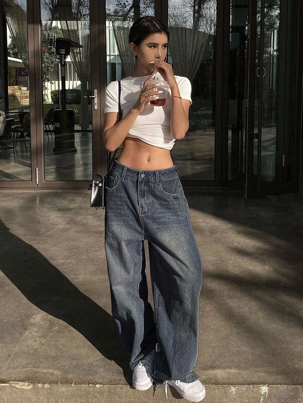 DAZY Women Distressed Wide Leg Jeans,Baggy Jeans,Back to School Clothes