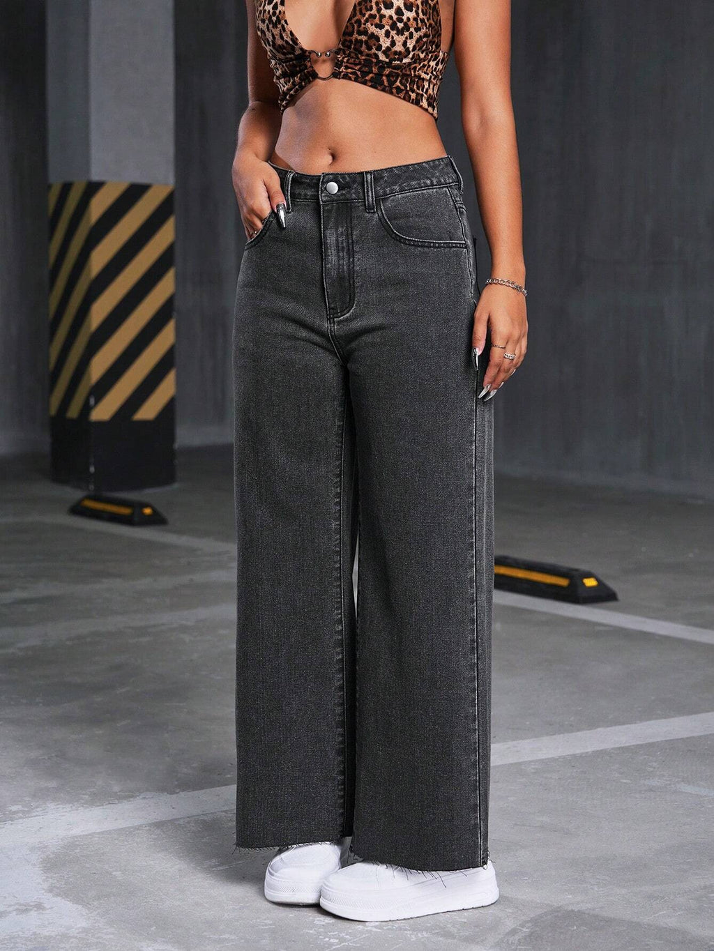 Casual Wide-Leg Denim Jeans