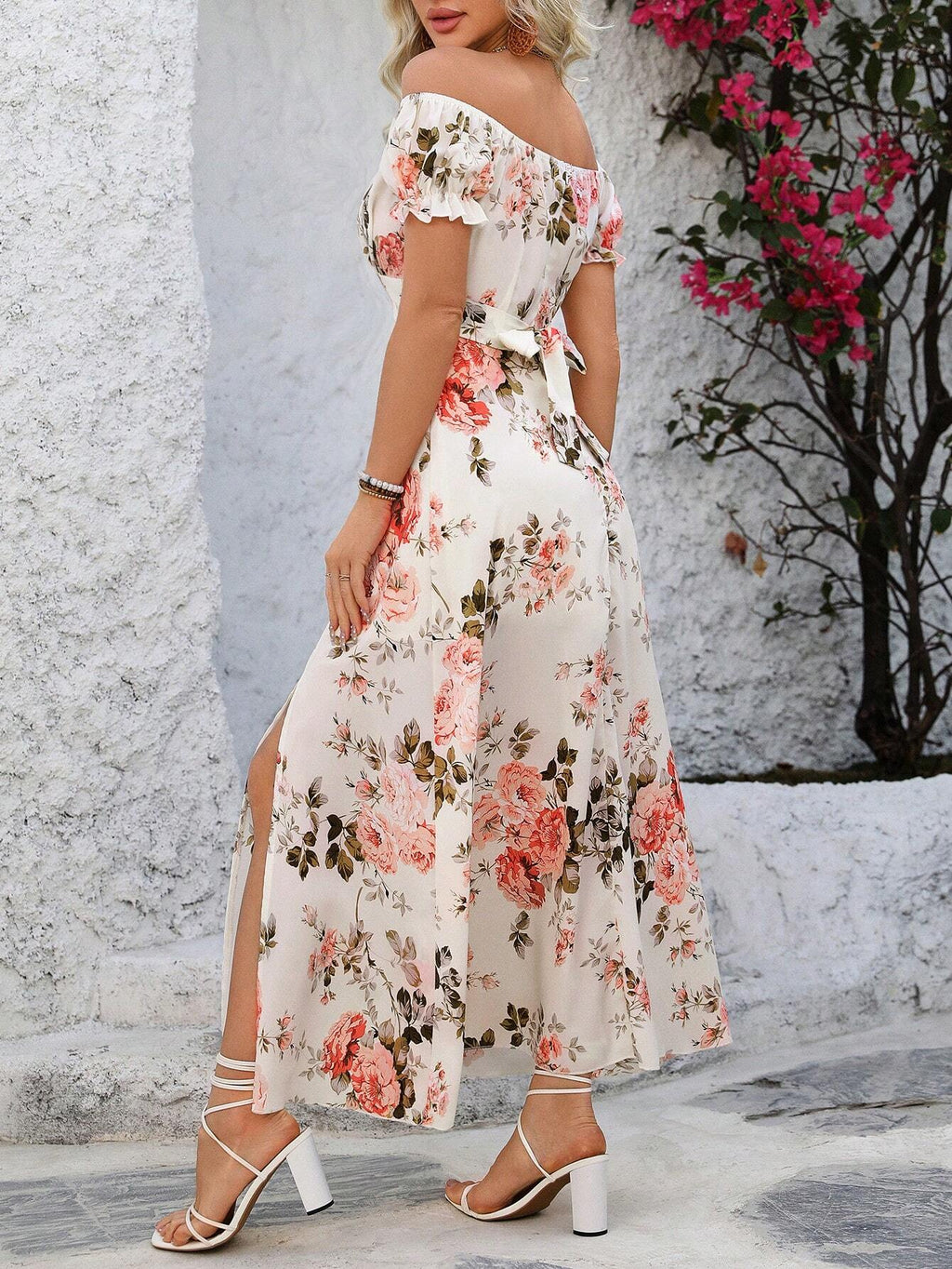 Breezaya Summer Dress, Floral Dress, Split Long Dress Maxi Women Outfit