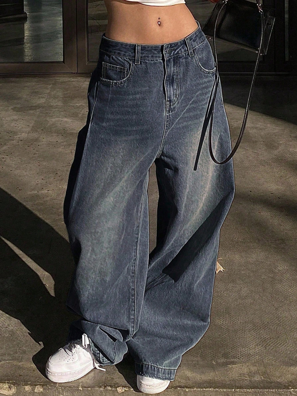 DAZY Women Distressed Wide Leg Jeans,Baggy Jeans,Back to School Clothes