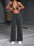 Casual Wide-Leg Denim Jeans