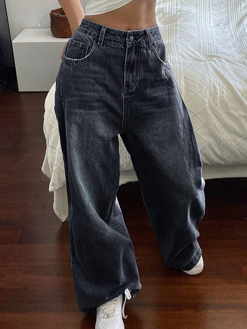 DAZY Women Distressed Wide Leg Jeans,Baggy Jeans,Back to School Clothes